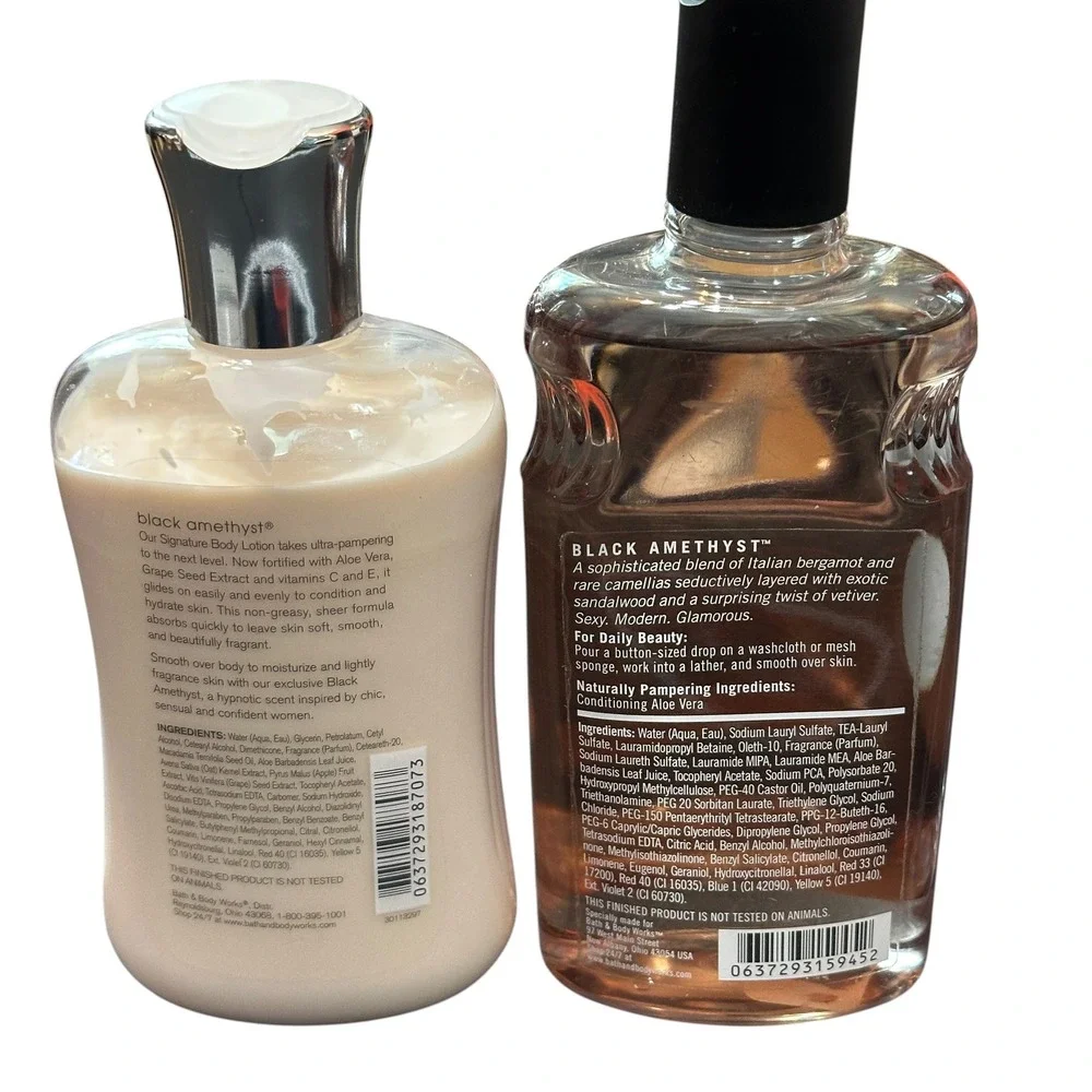 Bath & Body Works Black Amethyst Body Lotion Shower Gel Fragrance Mist Lot 3pc